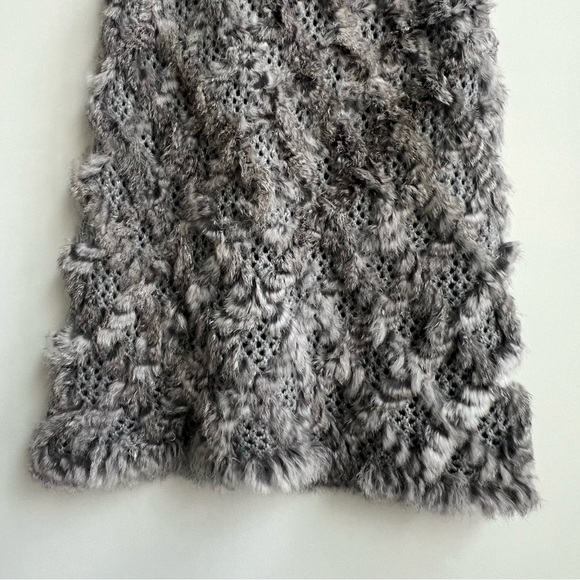 Neiman Marcus 100% Rabbit Fur Open Knit Vest size XL Gray Old Money Chic - Picture 12 of 15